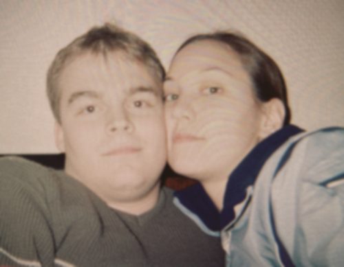 A faded selfie of Michael and Raichelle